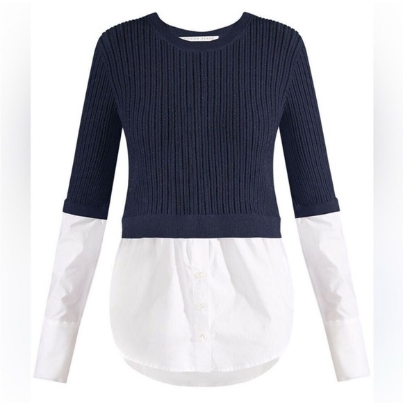 Veronica Beard Amirah Mixed Media Sweater/Size Small - Picture 1 of 12